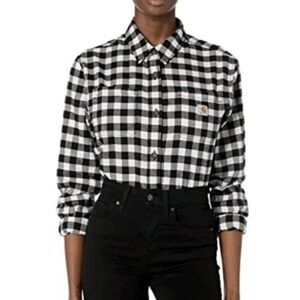 Carhartt Women's Rugged Flex Loose Fit Midweight Flannel Plaid Shirt SZ XXL (20)